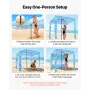 Beach Cabana, 1.83 x 1.83 m Beach Canopy with Side Wall, UPF 50+ Protection Easy Setup Cabana Tent with Sand Pockets, Portable S