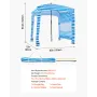 Beach Cabana, 1.83 x 1.83 m Beach Canopy with Side Wall, UPF 50+ Protection Easy Setup Cabana Tent with Sand Pockets, Portable S