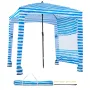 Beach Cabana, 1.83 x 1.83 m Beach Canopy with Side Wall, UPF 50+ Protection Easy Setup Cabana Tent with Sand Pockets, Portable S