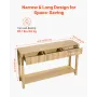 120 cm Console Table, Farmhouse Desk Behind the Couch with Drawers and Bottom Storage Shelf, Wooden Rectangle Entrance Narrow So