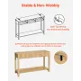 VEVOR 120 cm Console Table, Farmhouse Desk Behind the Couch with Drawers and Bottom Storage Shelf, Wooden Rectangle Entrance Nar
