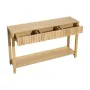 120 cm Console Table, Farmhouse Desk Behind the Couch with Drawers and Bottom Storage Shelf, Wooden Rectangle Entrance Narrow So