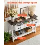 VEVOR 120 cm Console Table, Farmhouse Desk Behind the Couch with Drawers and Bottom Storage Shelf, Wooden Rectangle Entrance Nar