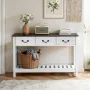 VEVOR 120 cm Console Table, Farmhouse Desk Behind the Couch with Drawers and Bottom Storage Shelf, Wooden Rectangle Entrance Nar