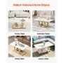 Coffee Table, Modern Faux Marble Coffee Table, 2-Tier Rectangle Center Desk with Geometric Legs, Minimalist Sturdy Metal Frame A