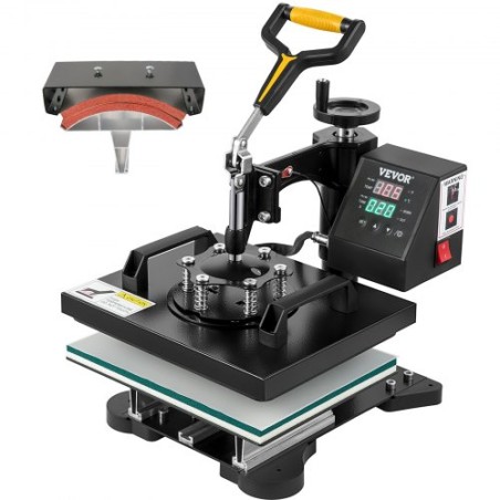 Heat Press Machine, 10x12inch / 25x30cm, 2IN1 Clamshell Sublimation Transfer Printer with Teflon Coated, Digital Precise Heat