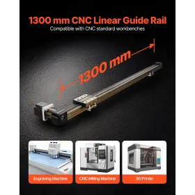 VEVOR Linear Guide Rail, Belt Drive, CNC Linear Motion Stage Actuator, with Nema34 Stepper Motor, 1300 mm Stroke Work Size, High