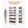 VEVOR Industrial Bookshelf, 6-Tier, Vintage Ladder Shelf Bookshelves and Bookcases, with Metal Frame, Book Organizer with Open S