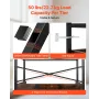 VEVOR Industrial Bookshelf, 6-Tier, Vintage Ladder Shelf Bookshelves and Bookcases, with Metal Frame, Book Organizer with Open S
