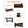 Industrial Bookshelf, 6-Tier, Vintage Ladder Shelf Bookshelves and Bookcases, with Metal Frame, Book Organizer with Open Shelves