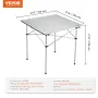 Folding Camping Table, Outdoor Portable Side Tables, Lightweight Fold Up Table, Aluminum Ultra Compact Work Table with Carry Bag
