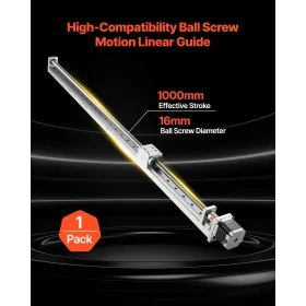 VEVOR Linear Guide, 1000 mm Stroke Work Size, Ball Screw Motion CNC Linear Guide Stage Actuator, Motorized Nema 23 Stepper Motor