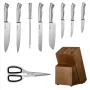 Kitchen Knife Set with Block and Sharpener, 15 Piece German High Carbon Stainless Steel Sharp Knife Set, Kitchen Cutlery with Er