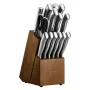 Kitchen Knife Set with Block and Sharpener, 15 Piece German High Carbon Stainless Steel Sharp Knife Set, Kitchen Cutlery with Er