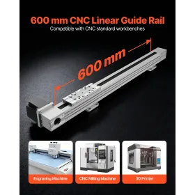VEVOR lineær styreskinne, remtræk, CNC lineær bevægelsestrinaktuator, med Nema34 stepmotor, 600 mm slaglængde arbejdsstørrelse,