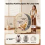 VEVOR Cat Exercise Wheel, 120cm Wooden Cat Running Wheel for Indoor Cats up to 12.7kg Cats Treadmill with Carpeted Runway & Lock