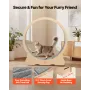 Cat Exercise Wheel, 120cm Wooden Cat Running Wheel for Indoor Cats up to 12.7kg Cats Treadmill with Carpeted Runway & Locking Me