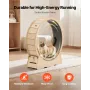 Cat Exercise Wheel, 120cm Wooden Cat Running Wheel for Indoor Cats up to 12.7kg Cats Treadmill with Carpeted Runway & Locking Me
