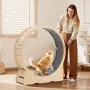 VEVOR Cat træningshjul, 120 cm træ katteløbehjul til indendørs katte op til 12,7 kg Cats løbebånd med tæppebelagt bane og lås