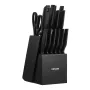 Kitchen Knife Set with Block and Sharpener, 15 Piece German High Carbon Stainless Steel Knife Set, Kitchen Cutlery with PP Ergon