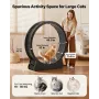 Cat Exercise Wheel, 132cm Wooden Cat Running Wheel for Indoor Kitten up to 12.7kg, Cats Treadmill with Carpeted Runway & Locking