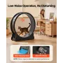 Cat Exercise Wheel, 120 cm Wooden Cat Running Wheel for Indoor Cats up to 12.7 kg, Cats Treadmill with Carpeted Runway & Locking
