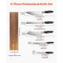 Kitchen Knife Set, 6 Piece High Carbon Stainless Steel Sharp Knife Set, Professional Kitchen Cutlery with Ergonomic Crack-Resist