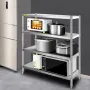 Stainless Steel Shelving, 118.9 x 47 cm 4 Tier Adjustable Shelf Storage Unit, Stainless Steel Heavy Duty Shelving for Kitchen Co