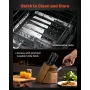 Kitchen Knife Set with Block and Sharpener, 15 Piece German High Carbon Stainless Steel Knife Set, Kitchen Cutlery with ABS Ergo