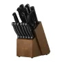 Kitchen Knife Set with Block and Sharpener, 15 Piece German High Carbon Stainless Steel Knife Set, Kitchen Cutlery with ABS Ergo