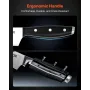 Kitchen Knife Set with Block and Sharpener, 15 Piece High Carbon Stainless Steel Sharp Knife Set, Kitchen Cutlery with Ergonomic