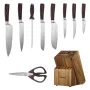 VEVOR Kitchen Knife Set with Block and Sharpener, 15 Piece High Carbon Stainless Steel Knife Set, Rust-Resistant Kitchen Cutlery