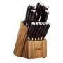 Kitchen Knife Set with Block and Sharpener, 15 Piece High Carbon Stainless Steel Knife Set, Rust-Resistant Kitchen Cutlery with 