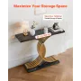 100 cm Gold Console Table, Modern Desk Behind the Couch, Wood Rectangle Entrance Desk, Narrow Long Sofa Table Accent Stand with 