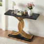 100 cm guld konsolbord, moderne skrivebord bag sofaen, træ