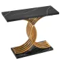 100 cm Gold Console Table, Modern Desk Behind the Couch, Wood Rectangle Entrance Desk, Narrow Long Sofa Table Accent Stand with 