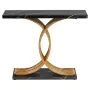 100 cm Gold Console Table, Modern Desk Behind the Couch, Wood Rectangle Entrance Desk, Narrow Long Sofa Table Accent Stand with 