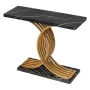 100 cm Gold Console Table, Modern Desk Behind the Couch, Wood Rectangle Entrance Desk, Narrow Long Sofa Table Accent Stand with 
