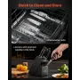 Kitchen Knife Set with Block and Sharpener, 15 Piece High Carbon Stainless Steel Sharp Knife Set, Kitchen Cutlery with Crack-Res