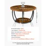 Coffee Table, Modern Round Coffee Table, 2 Tiers Wooden Circle Center Desk with Open Storage, Minimalist Sturdy Metal Frame Acce