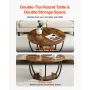 Coffee Table, Modern Round Coffee Table, 2 Tiers Wooden Circle Center Desk with Open Storage, Minimalist Sturdy Metal Frame Acce