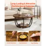 Coffee Table, Modern Round Coffee Table, 2 Tiers Wooden Circle Center Desk with Open Storage, Minimalist Sturdy Metal Frame Acce