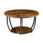 Coffee Table, Modern Round Coffee Table, 2 Tiers Wooden Circle Center Desk with Open Storage, Minimalist Sturdy Metal Frame Acce