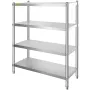 Hylder i rustfrit stål, 46,8x18,5 tommer 4 lags justerbar