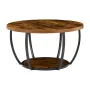 Coffee Table, Modern Round Coffee Table, 2 Tiers Wooden Circle Center Desk with Open Storage, Minimalist Sturdy Metal Frame Acce