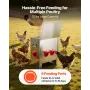 Automatic Chicken Feeder, 11.34 kg Capacity, 6 Feeding Ports No-Waste Poultry Feeder, Automatic Gravity, with Handle Latch Lid, 