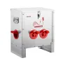 Automatic Chicken Feeder, 11.34 kg Capacity, 6 Feeding Ports No-Waste Poultry Feeder, Automatic Gravity, with Handle Latch Lid, 