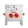 Automatic Chicken Feeder, 11.34 kg Capacity, 6 Feeding Ports No-Waste Poultry Feeder, Automatic Gravity, with Handle Latch Lid, 