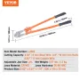 Bolt Cutter, 61 cm Lock Cutter, Bi-Material Handle with Soft Rubber Grip, Chrome Molybdenum Alloy Steel Blade, Heavy Duty Bolt C
