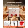 Automatic Chicken Feeder, 18.14 kg Capacity, 6 Feeding Ports No-Waste Poultry Feeder with Built-In Divider, with Latch & Handle,